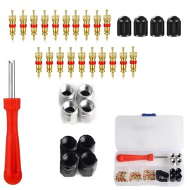 BRITECO Tyre Valve Repair Kit with Valve Core Remover Tool, Complete Tire Maintenance Set for Cars, Trucks & Motorcycles - Includes Single-Head Valve Core Remover, Valve Core Remover Driver