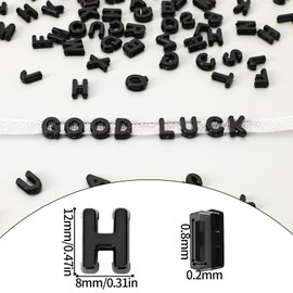 400Pcs Black Large Alphabet Letter Beads for Chunky Jewelry Crafts
