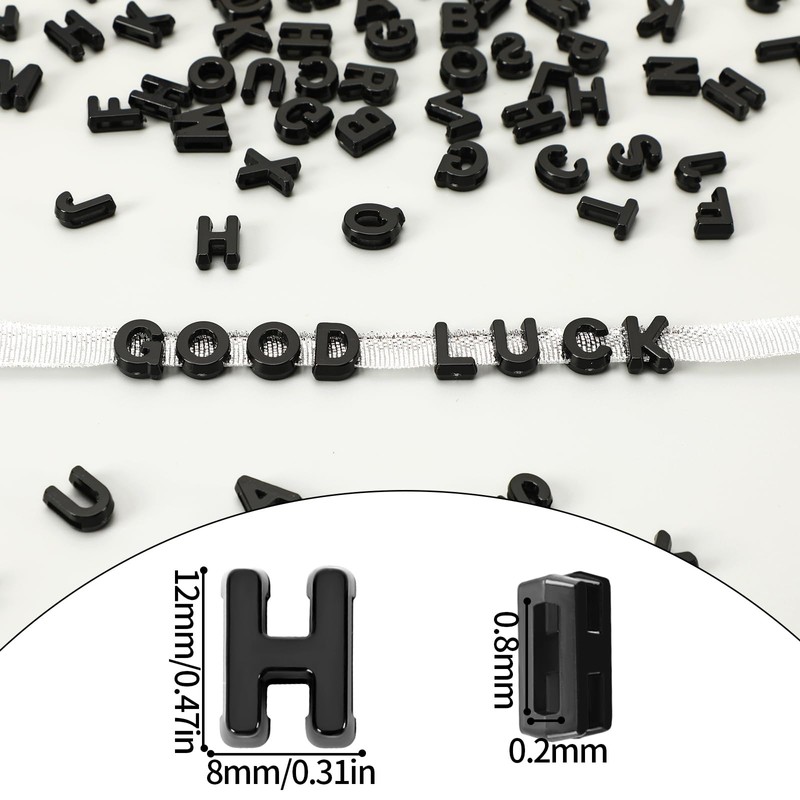 400Pcs Black Large Alphabet Letter Beads for Chunky Jewelry Crafts