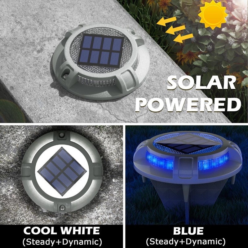 SIEDiNLAR Solar Driveway Lights Outdoor 4 Modes 40 LEDs Deck