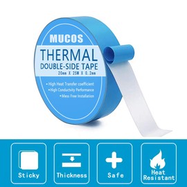 SOBEIT Thermal Tape, 40 mm x 25M x 0.2mm Double Side Adhesive Thermal Conductive Tape for Heatsink, LED,IGBT, IC Chip, Computer CPU, GPU, Modules, Electrically Insulated