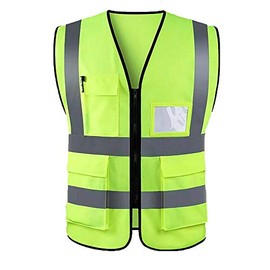 Professional premium quality Hi Viz Visibility waist coat Vest Hi Vis Work safety wear Yellow (M/L, Yellow)