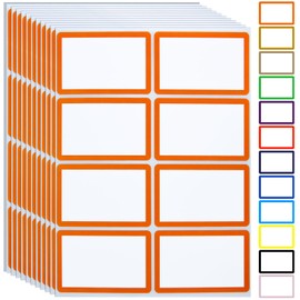 Name Tag Stickers,15 Colors Available,200pcs Name Tag Labels,3.5" x 2.25" Name Badges Name Tags Label for School,Party,Training,Clothing(Orange)