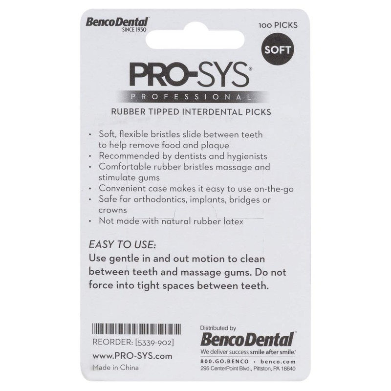 PRO-SYS® Soft Rubber Tipped Latex-Free Interdental Picks - 200 ct.