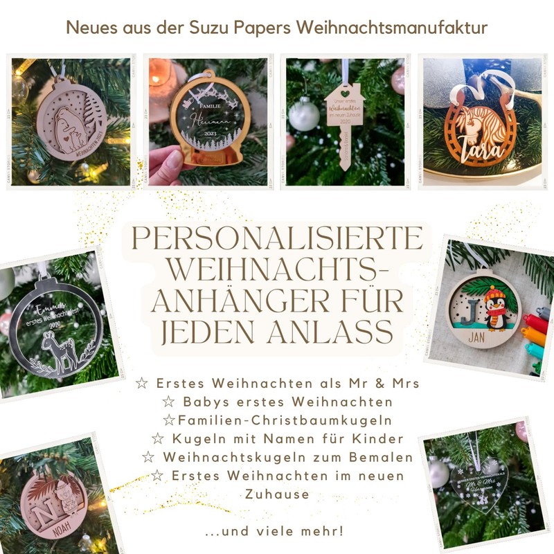 Christbaumkugel personalisiert - Weihnachtsgeschenk für Eltern: Weihnachtskugel mit Gravur Familie