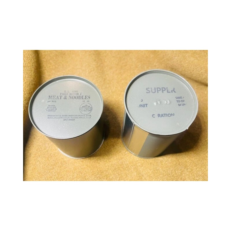 Late WWII OD C Ration SUPPER - Fully Edible, Reusable