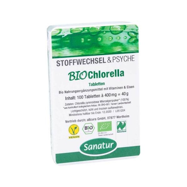 Allcura Sanatur Organic Chlorella Tablets 100 tab
