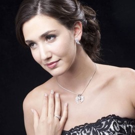 BERRICLE Angel Wings Cubic Zirconia CZ Fashion Stud Earrings for Women, Silver-Tone