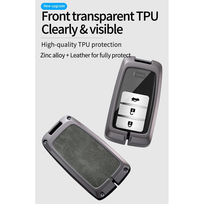 HIBEYO 2/3/4 Button Key Fob Cover Compatible with Honda Acura