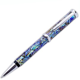 LACHIEVA LUX Premium Writing Instruments Natural Seashell Abalone Oil Based Ballpoint Pen German Nib Gift