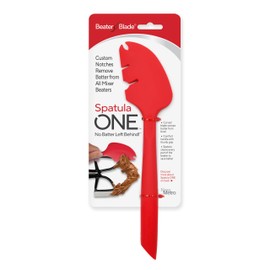 Silicone Spatula ONE Mixer Beater Scraper and Spatula, Cherry Red