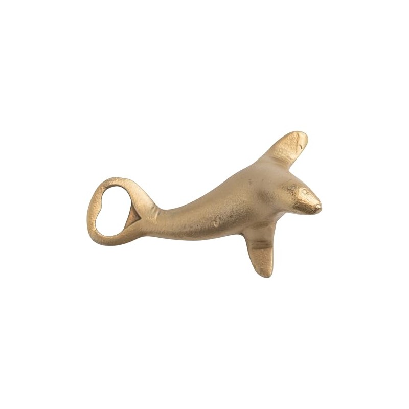 Creative Co-Op Seal Shaped Bottle Opener, Antique Gold