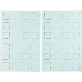 Yuninemu UN-251 Washing Tag, Sticker, Stitch, Red, 24 Pieces x 2 Sheets