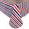 Newbridge Patriotic Brushstroke Stripe Red, White, Blue Vinyl Tablecloth with