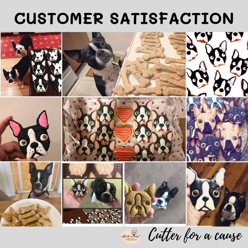 Boston Terrier Cookie Cutter and Dog Treat Cutter - Face