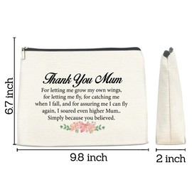 Thank You Gifts for Mom Makeup Bag, Mother Appreciation Gift from Daughter Son Cosmetic Travel Bag, Best Mom Ever Gifts for Women Mother Mama Mommy Birthday Mothers Day Toiletry Pouch for Purse