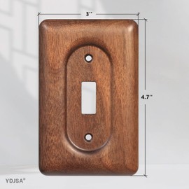 YDJSA Solid Walnut Light Switch Cover Decorative Single Toggle Wall Plate for Rustic Contemporary Interiors