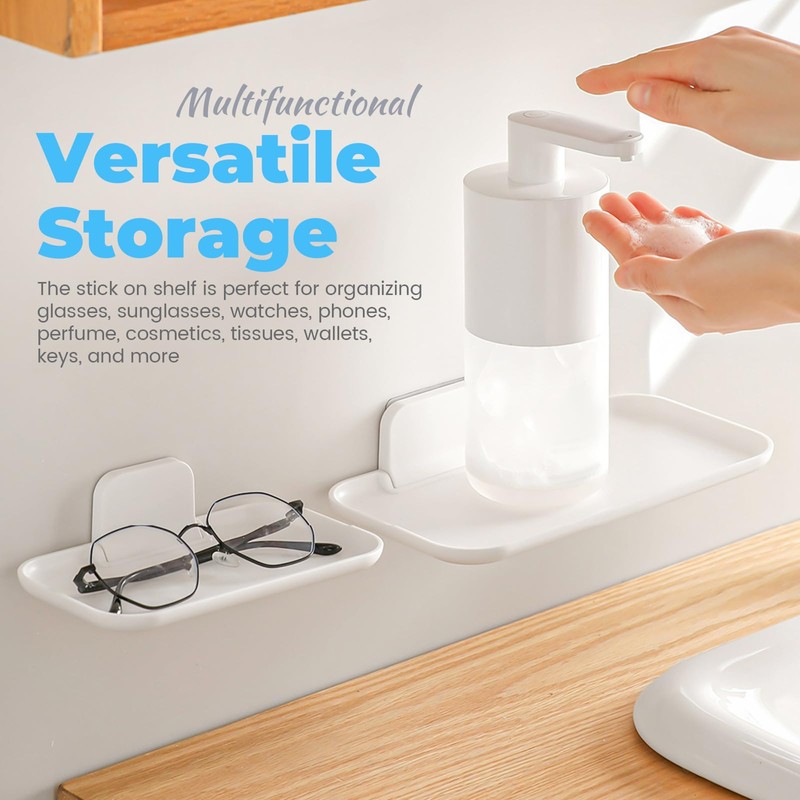 Diakey 2 Pack Foldable Bedside Shelf Wall Mount, Adhesive Floating