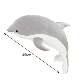 Surakey Cuddly Toy Dolphin 50 cm - Cute Dolphin Plush Toy, Stuffed Toy Dolphin Cushion Dolls Toy Gifts for Children Girls Boys Friends, Grey