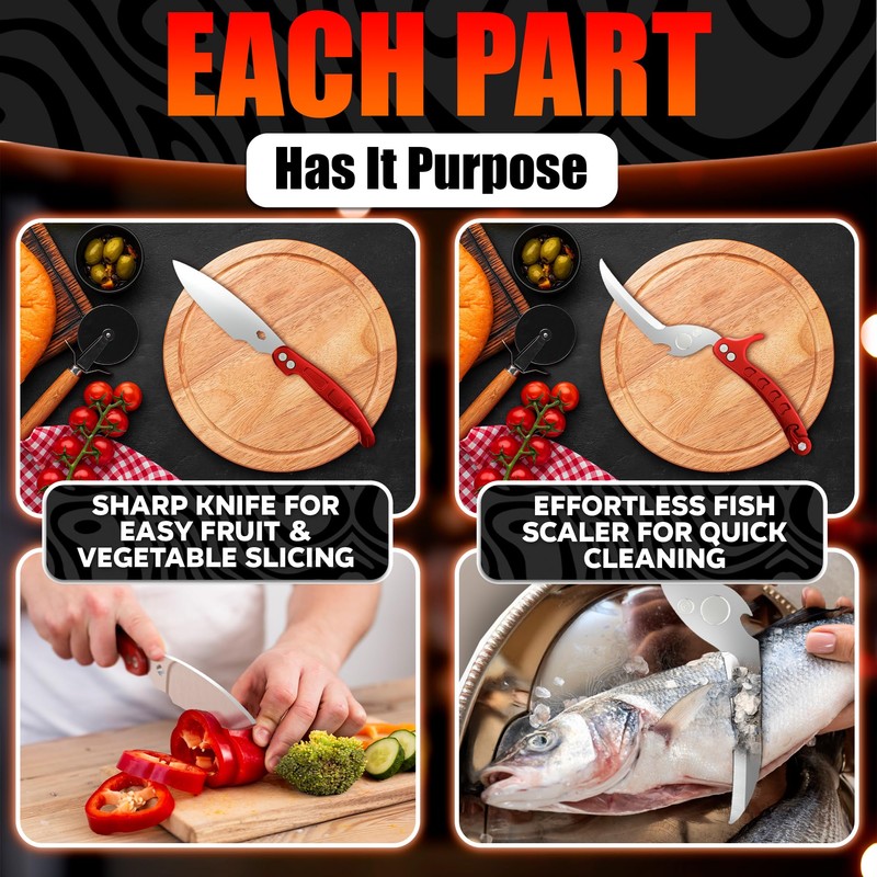 4-in-1 Kitchen Shears Heavy Duty – Sharp Seafood, Turkey Shears