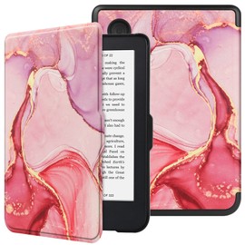 HGWALP Slim Shell Case for 6 Inch Tolino Shine 5 (2024)/Shine Color/Shine 4(2022) & Kobo Clara Colour/Clara BW(2024)/Clara 2E (2022) eReaders, Premium Cover with Auto Sleep/Wake-Marble Pink