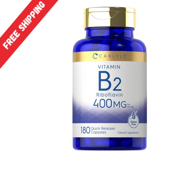 Carlyle Vitamin B-2 400mg 180 Count Non-GMO Gluten Free Supplement
