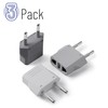 Bates- European Plug Adapter, 3 pc, Travel Adapter, US to