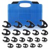 Crow foot Flare Nut Wrench Set 19pc 3/8 1/2in Drive