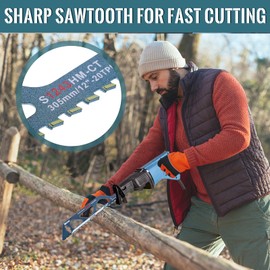 Reciprocating Saw Blades, Reciprocating Saw Blade Stone Carbide Steel, 305 mm Saw Blade, Saw Blades Reciprocating Saw for Aerated Concrete Wood Brick Cement Plate (S1243HM)