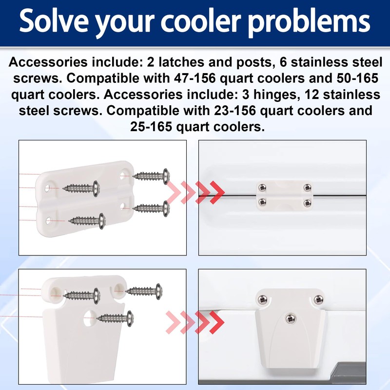 Goktvai Cooler Hinges Replacement Kit, Camping Accessories for Igloo Including