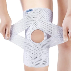 NELLHOMY Professional Knee Brace with Side Stabilizers,Medical Knee Support for Knee Pain,Adjustable Knee Compression Sleeve Support with Ultra-Soft Bandage for Women,Arthritis,ACL,Workout(White,S)