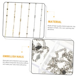 Healeved Nail Art Charms Set Metal Nail Chain Jewelry Gems for DIY Decorations Manicure Chain Accessories