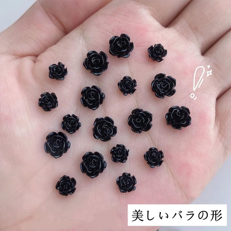花 ネイルパーツ 6mm 8mm 6色 約90個セット 3D 立体 可愛い お花パーツ