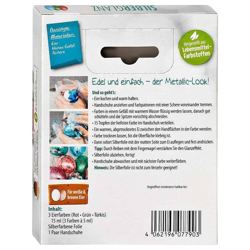 Heitmann Silver Gloss Egg Paint – 3 Cold Colours –