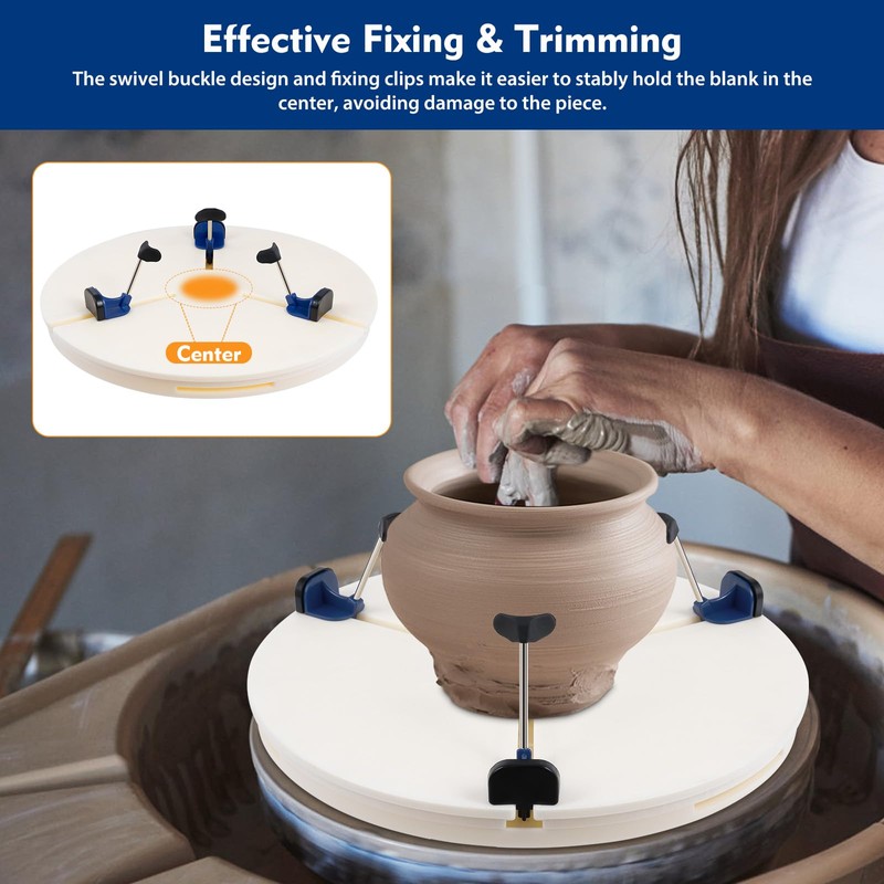DYRABREST Portable Pottery Machine Turntable Clamp Pottery, Ceramic Pottery Trimming