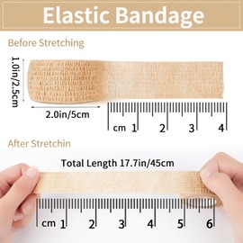 Giloner First Aid Tape 1 Inch 6Pcs Strong Elasticity Skin Color Self Adhesive Bandage Wrap,Bandage Tape Roll Use for Wrist,Ankle Sprains& Swelling Caused by Sports