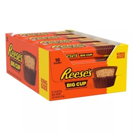Reese's Peanut Butter Cups, Big Cups, 16ct (2 Cups Per Pack = 32 Cups)