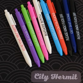 Cityhermit Cityhermit 11Pcs Funny Adult Ballpoint Pen Set, Premium Days of The Week Swear Cuss Word Pens for Office Gifts, Novelty Pens for Corworkers