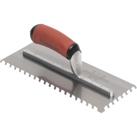 MARSHALLTOWN LayFlat Notched Trowel, 11" x 4 1/2" Blade Size, 3/8" Notch Sizes, Made In The USA, LF3811SD.