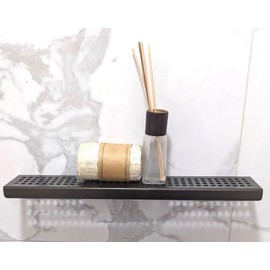 SereneDrains Stainless Steel Dark Bronze Shower Shelf for Inside Shower Drill in Wall Mount Small Bathroom Shelf Decor Organizer Rack Caddy Floating (Dark Bronze, 16 Inch)