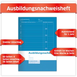 Primus Print Training Certificate Book - A4 Report Book for Apprentices, 56 Pages, Weekly Entry with High-Quality Cover, Ideal for Vocational Training, Pack of 1