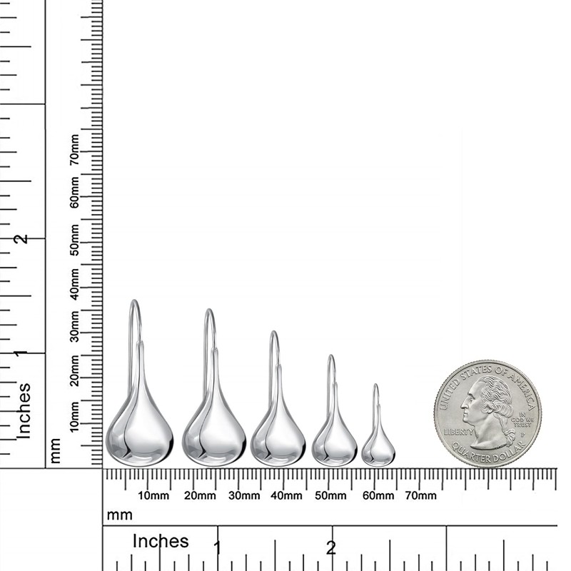 Bling Jewelry Polished Teardrop Sterling Silver Drop Hook Earrings