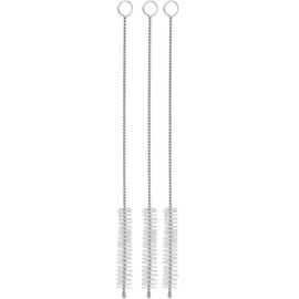 WMF Baric - Spazzola per cannuccia, 3 pezzi, 20 cm, per la pulizia di cannucce, cannucce in metallo, cannucce di vetro, spazzola per tubo del latte, spazzola per narghilè