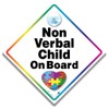 Non-Verbal Child on Board Car Sign, 14 x 14 cm,