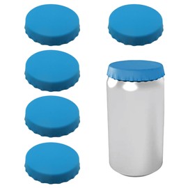 Gadgetime USA Silicone Can Lids - Silicone Can Lids (Pack of 6) - Can Covers for Soda & Drink Cans - Beverage Can Lid Cover for Fizz Protection - BPA-Free & Dishwasher Safe - Can Caps (Blue)