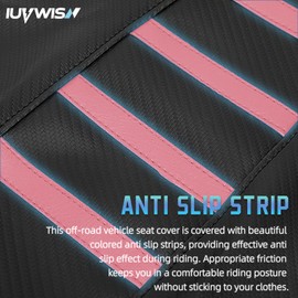 IUVWISN Motorcycle Ribbed Seat Cover for CRF50 CRF50F XR50 CRF 50 50F XR 50 Dirt Pit Bike Wrap Soft Seat Cushion Covers Protection Pink
