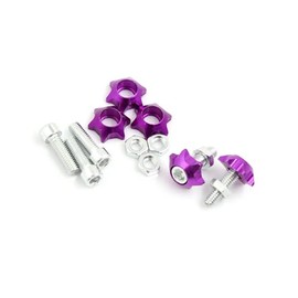 TUCKBOLD 25 Pcs Cars Motorcycle License Plate Bolts Screws Purple 6mm Automotive Parts