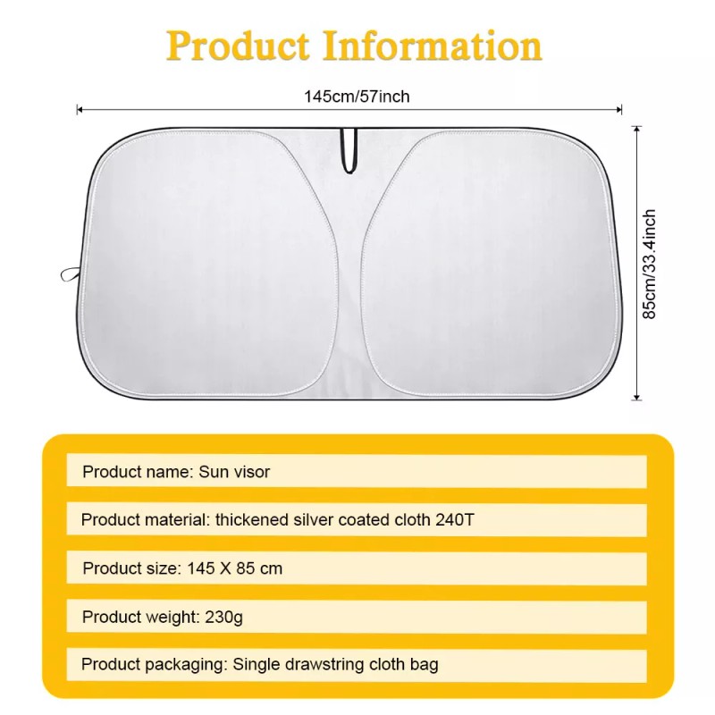 Unbranded Windshield Window Shield Reflective Sun Block Shade Visor Car