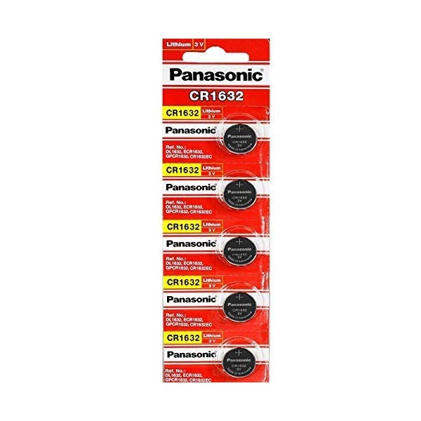 Panasonic Battery CR1632 3V 3 Volt Lithium uaYol Coin Size Battery, (10 Batteries)