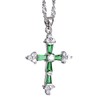 RIZILIA Crucifix Cross Pendant with 45cm(18") Chain & Trapezoid Cut